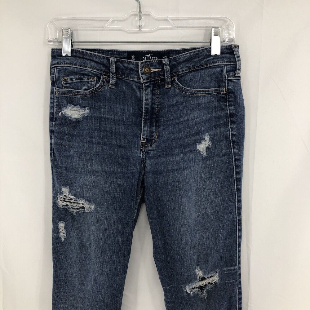 HOLLISTER Distressed High-Rise Super Skinny Shape Love Jeans 3R 26x30 Raw Hem